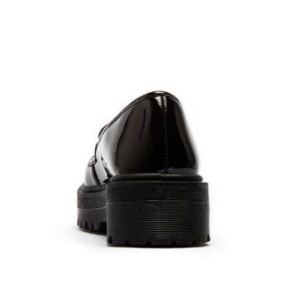 !! ANOTHER FULL RESTOCK !! Black Patent Leather Chunky Sole Penny Loafers - Picture 4 of 12